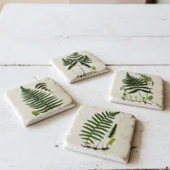 Graham & Green Set of Four Green Fern Coasters