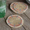 Graham & Green Set of Four Miro Orange and Blue Coasters