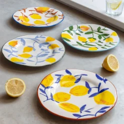 Graham & Green Set of Four Multi Lemons Plates