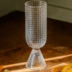 Graham & Green Set of Four Rooftop Clear Glass Champagne Flutes