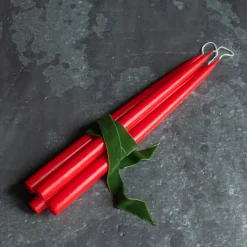 Graham & Green Set of Four Tapered Red Candles