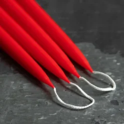 Graham & Green Set of Four Tapered Red Candles