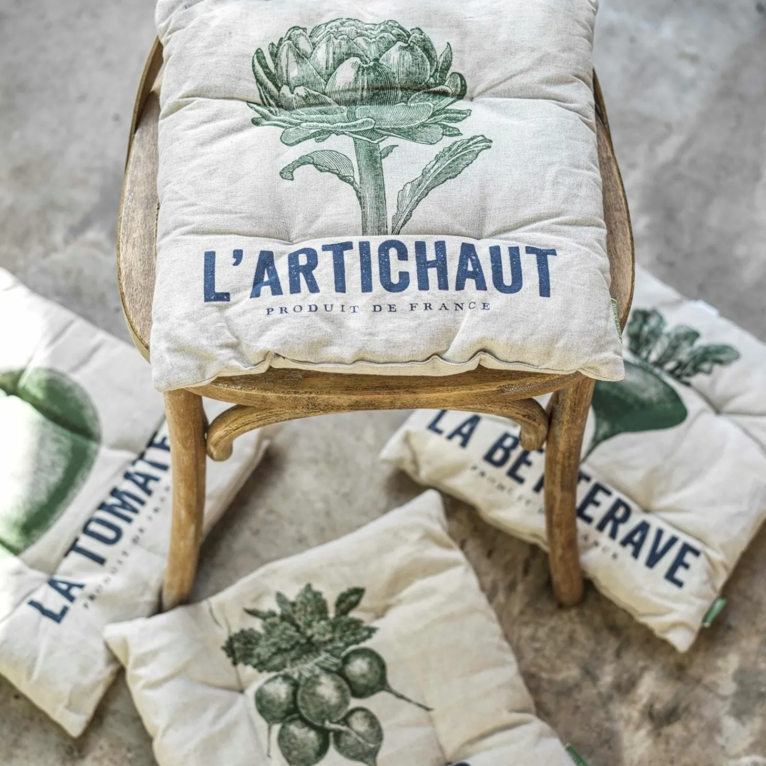 Graham & Green Set of Four Vegetable Print Seat Pads