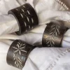 Graham & Green Set of Six Carved Wooden Napkin Rings