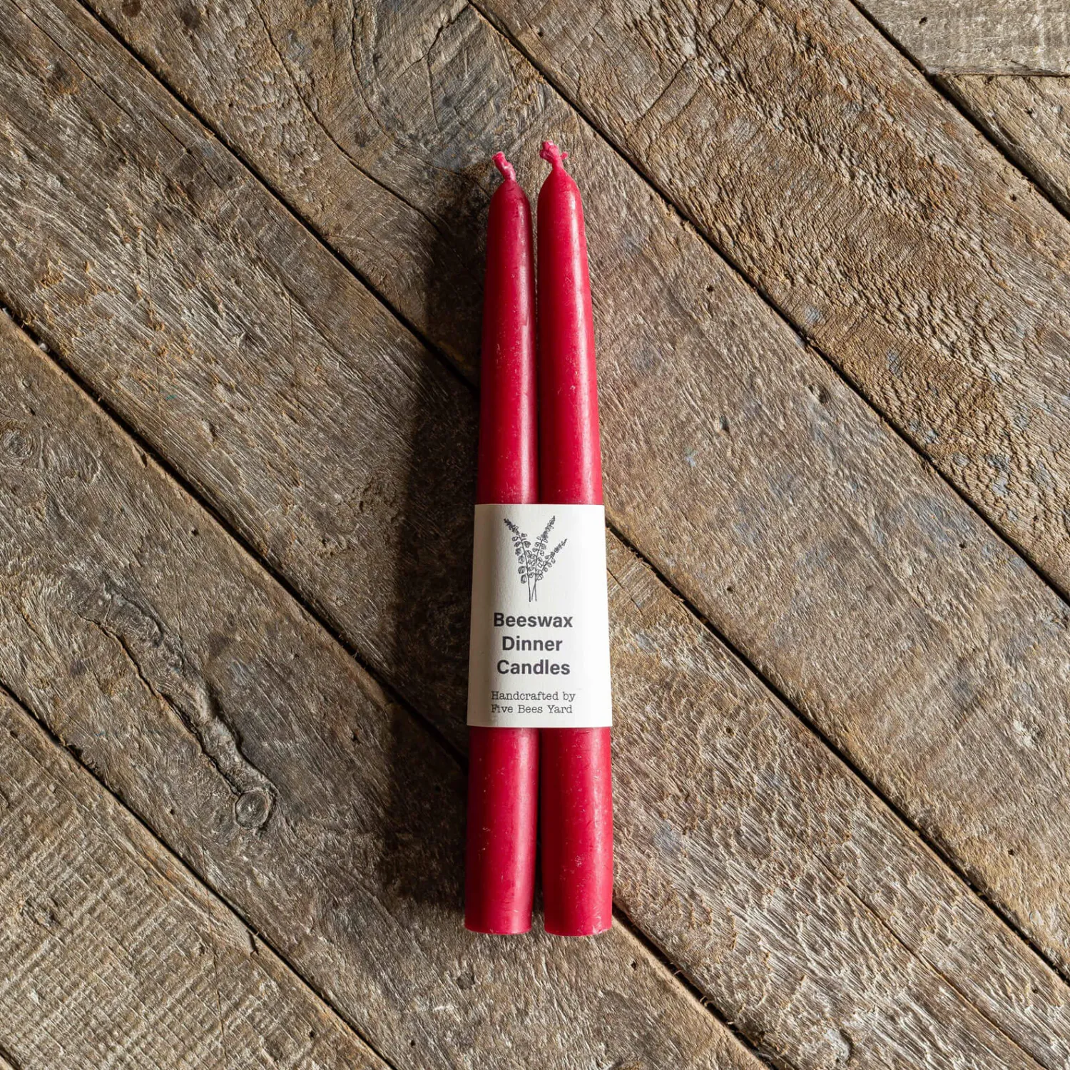 Graham & Green Set of Two Arctic Pink Beeswax Dinner Candles