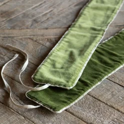 Graham & Green Set of Two Avocado Velvet Curtain Tie Backs