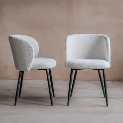 Graham & Green Set of Two Benji Boucle Dining Chairs
