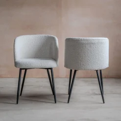 Graham & Green Set of Two Benji Boucle Dining Chairs