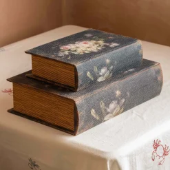 Graham & Green Set of Two Black Floral Storage Boxes