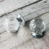 Graham & Green Set of Two Glass and Chrome Spiral Melon Door Knobs