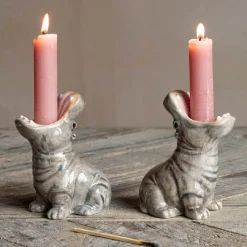 Graham & Green Set of Two Hippo Candle Holders