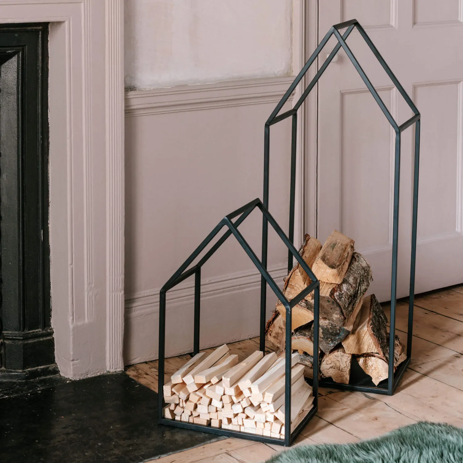 Graham & Green Set of Two House Log Holders