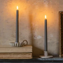 Graham & Green Set of Two LED Taper Candles Sandstone