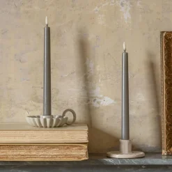 Graham & Green Set of Two LED Taper Candles Sandstone