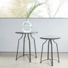 Graham & Green Set of Two Mirrored Top Side Tables