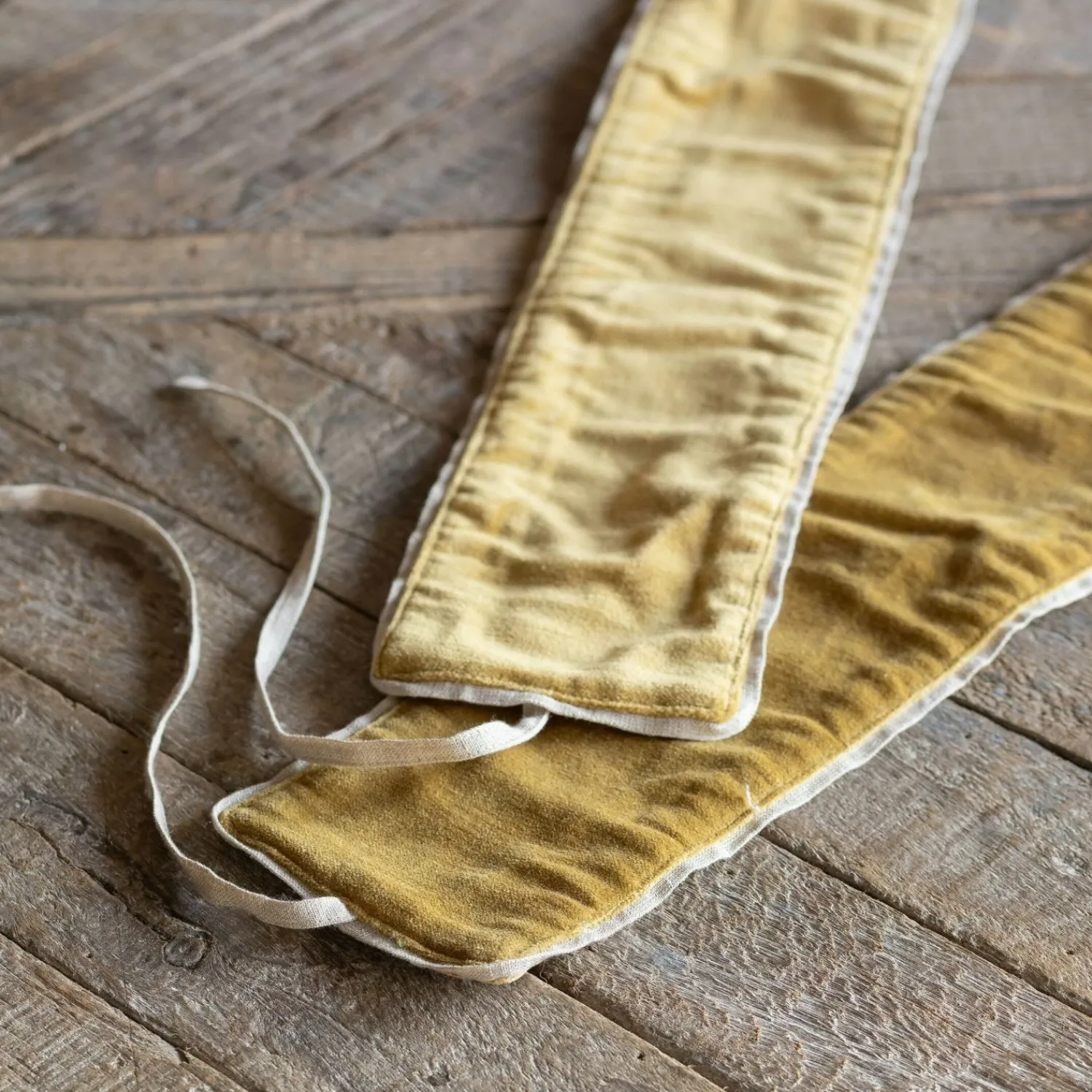 Graham & Green Set of Two Mustard Velvet Curtain Tie Backs