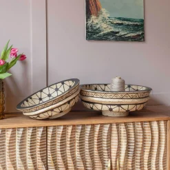 Graham & Green Set of Two Papier Mache Bowls