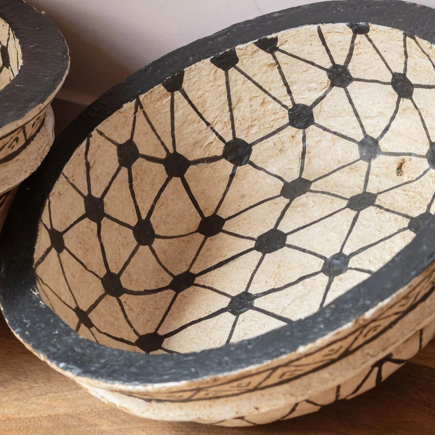 Graham & Green Set of Two Papier Mache Bowls