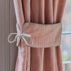 Graham & Green Set of Two Rose Velvet Curtain Tie Backs