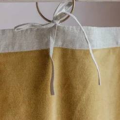 Graham & Green Set of Two Short Mustard Velvet Curtains