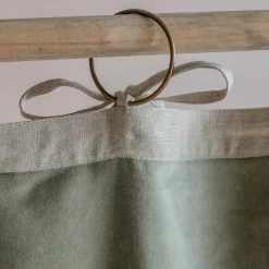 Graham & Green Set of Two Short Sage Green Velvet Curtains