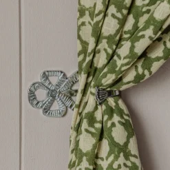 Graham & Green Set of Two Silver Bow Curtain Hooks
