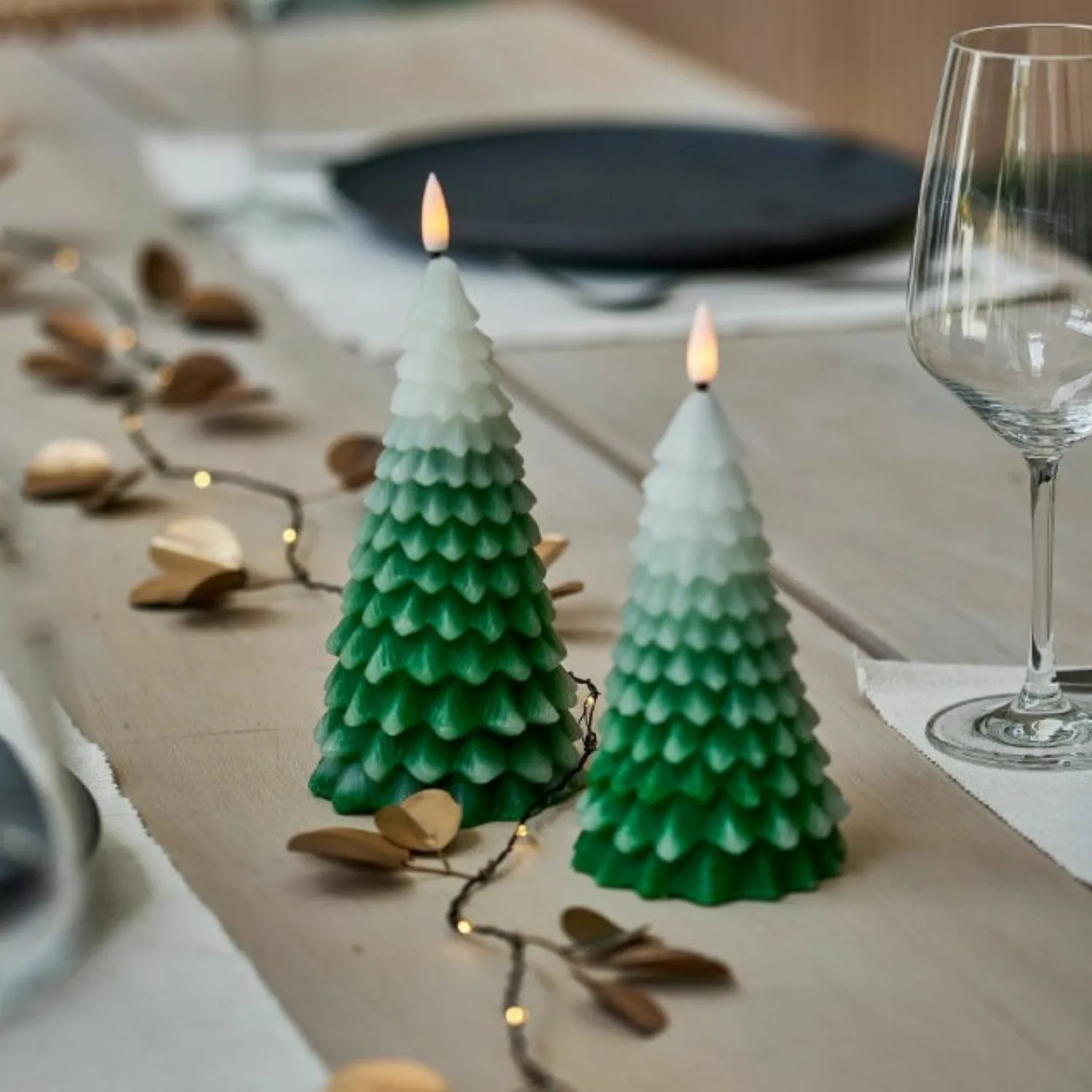 Graham & Green Set of Two Winter Tree LED Candles