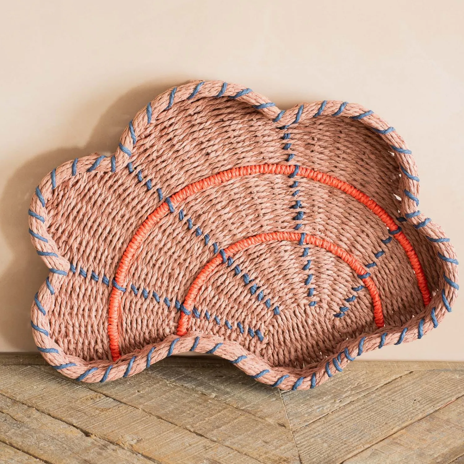 Graham & Green Set of Two Woven Shell Trays