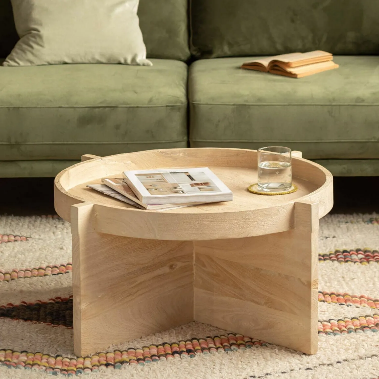 Graham & Green Seth Round Tray Top Coffee Table