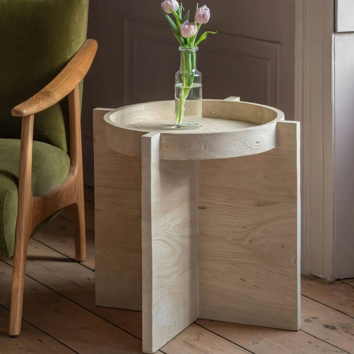 Graham & Green Seth Round Tray Top Side Table