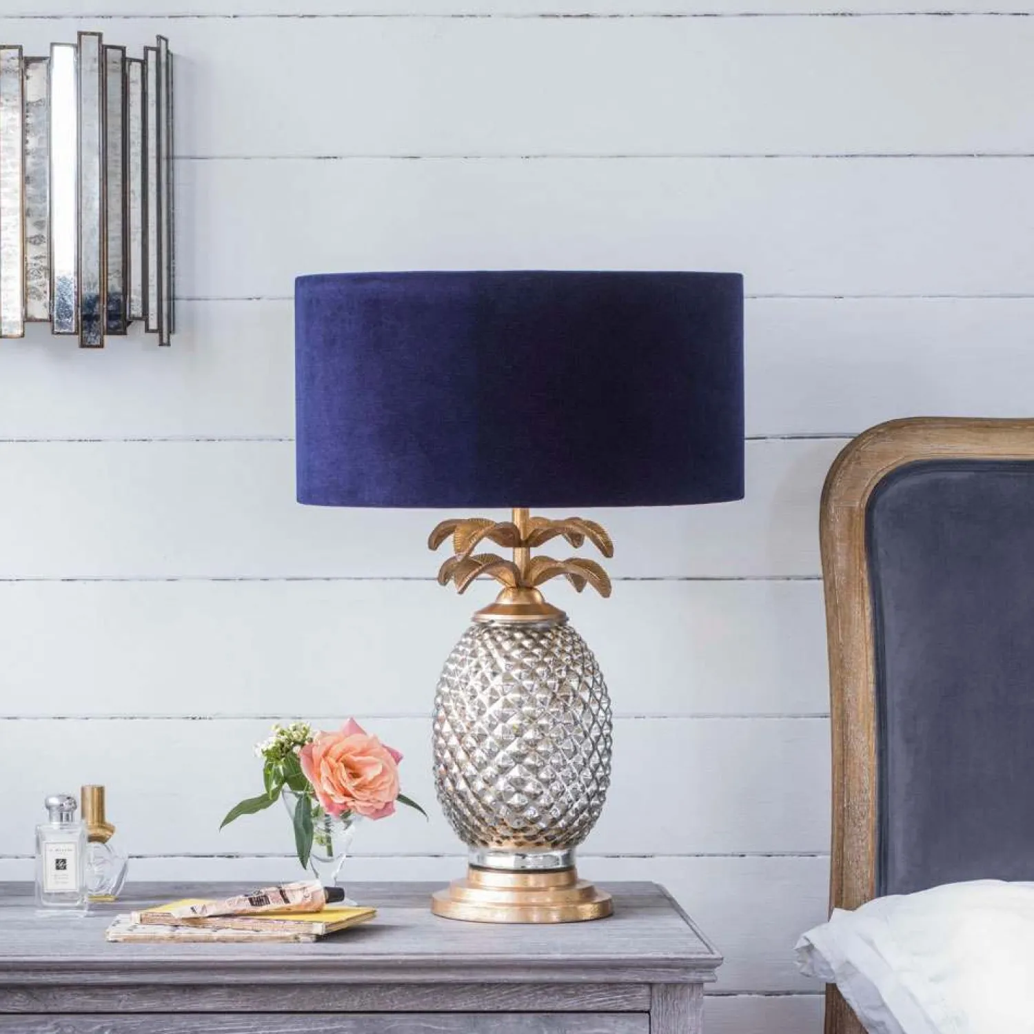Graham & Green Silver and Gold Pineapple Lamp
