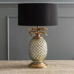 Graham & Green Silver and Gold Pineapple Lamp