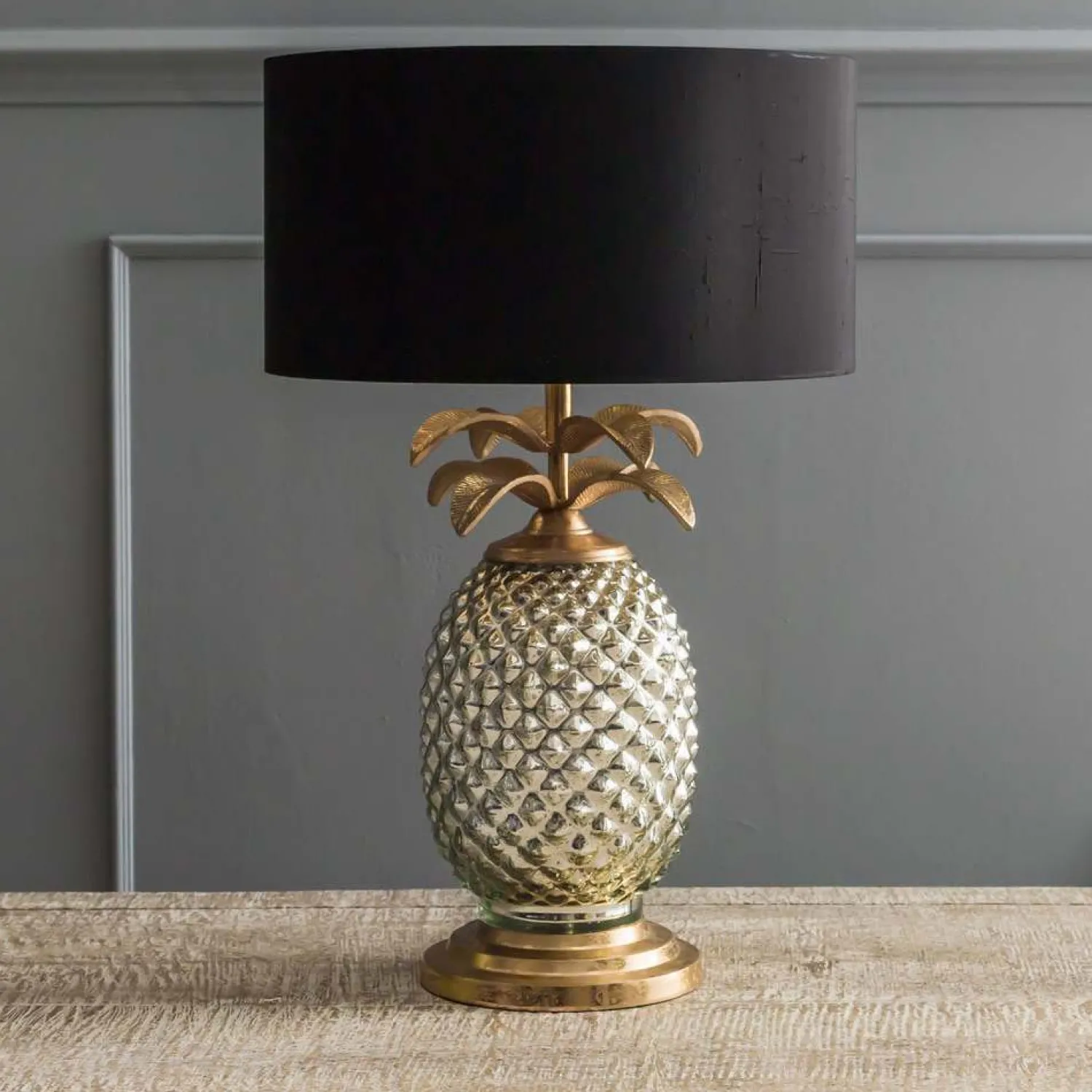 Graham & Green Silver and Gold Pineapple Lamp