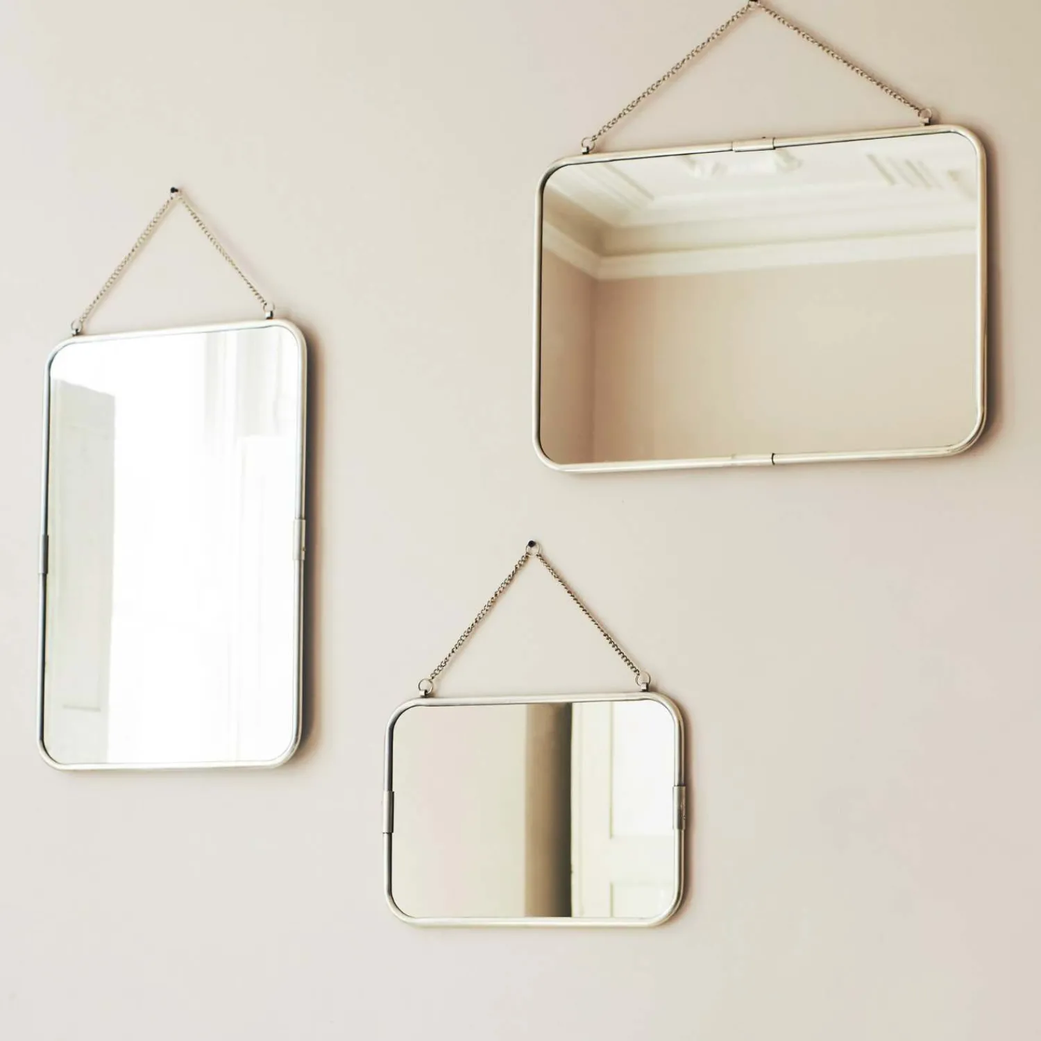 Graham & Green Silver Carriage Mirrors