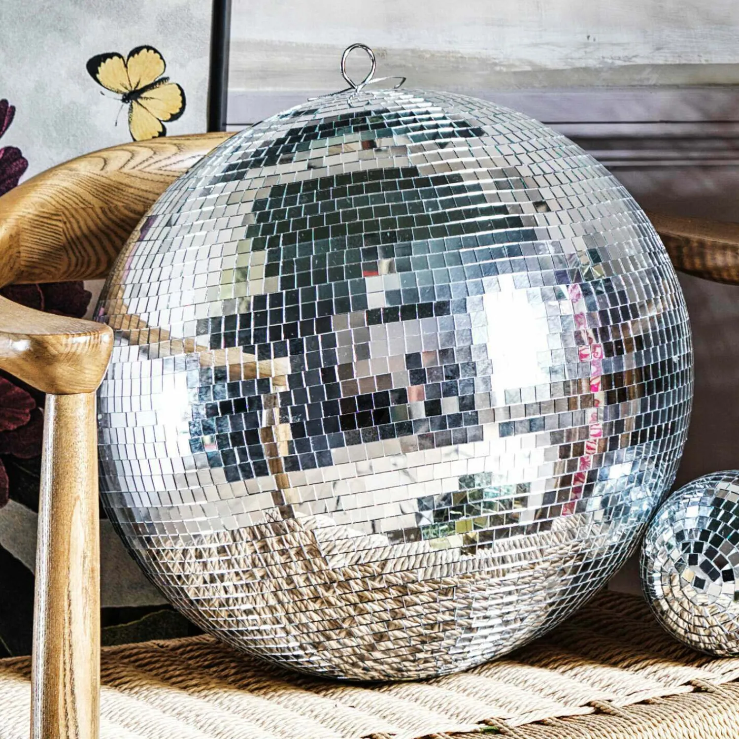 Graham & Green Silver Disco Ball 40cm
