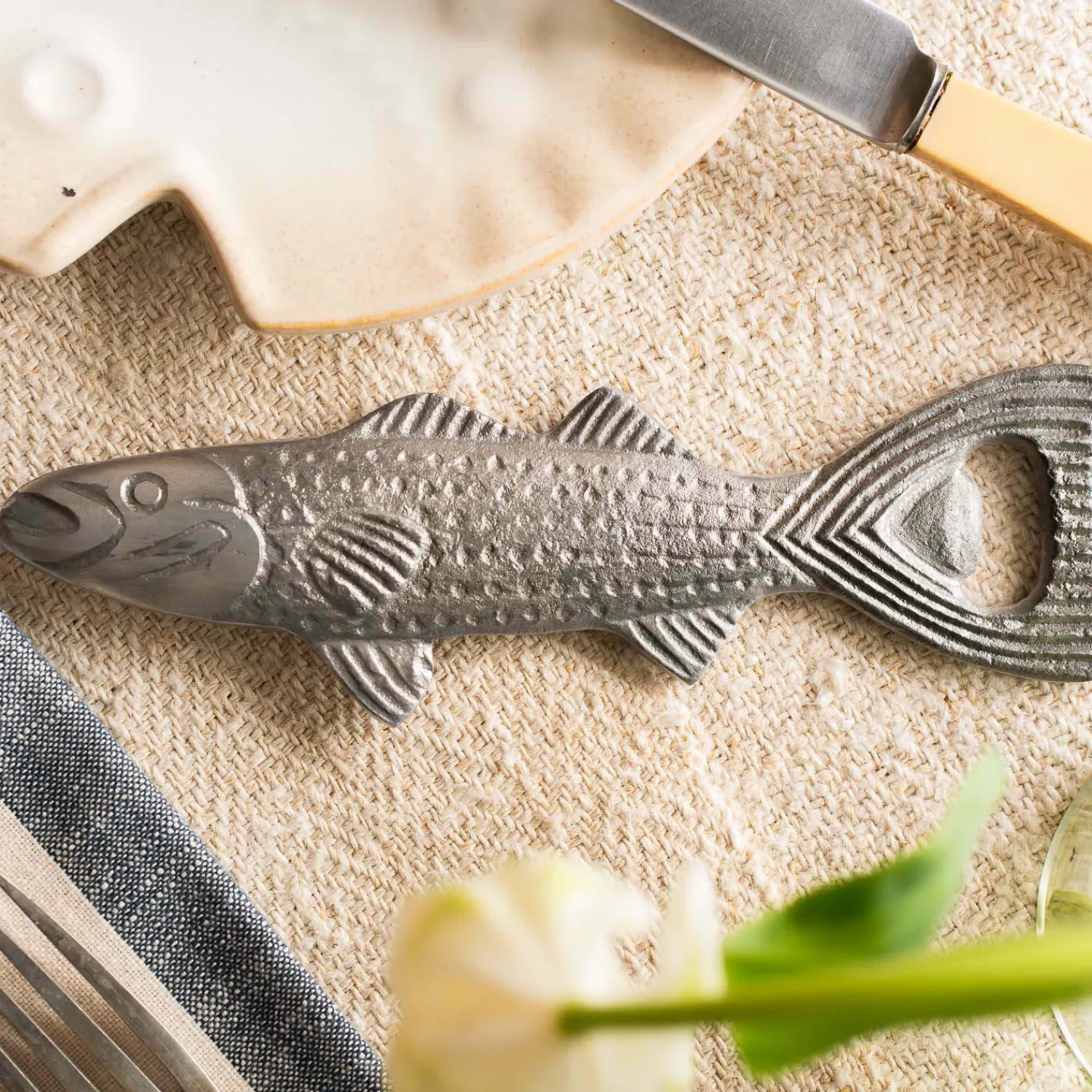 Graham & Green Silver Fish Bottle Opener