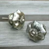 Graham & Green Silver Glass Melon Shaped Knob