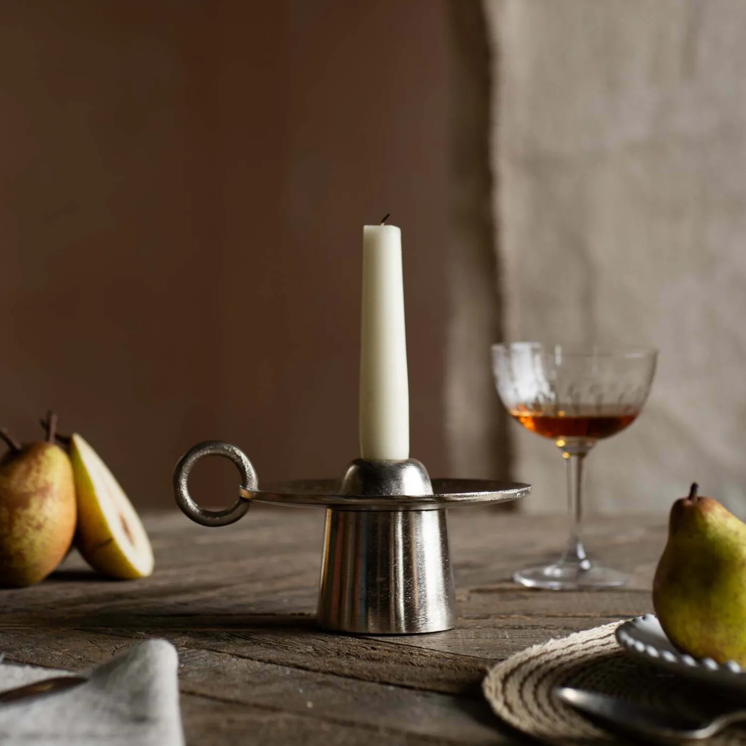 Graham & Green Silver Rest Candle Holder