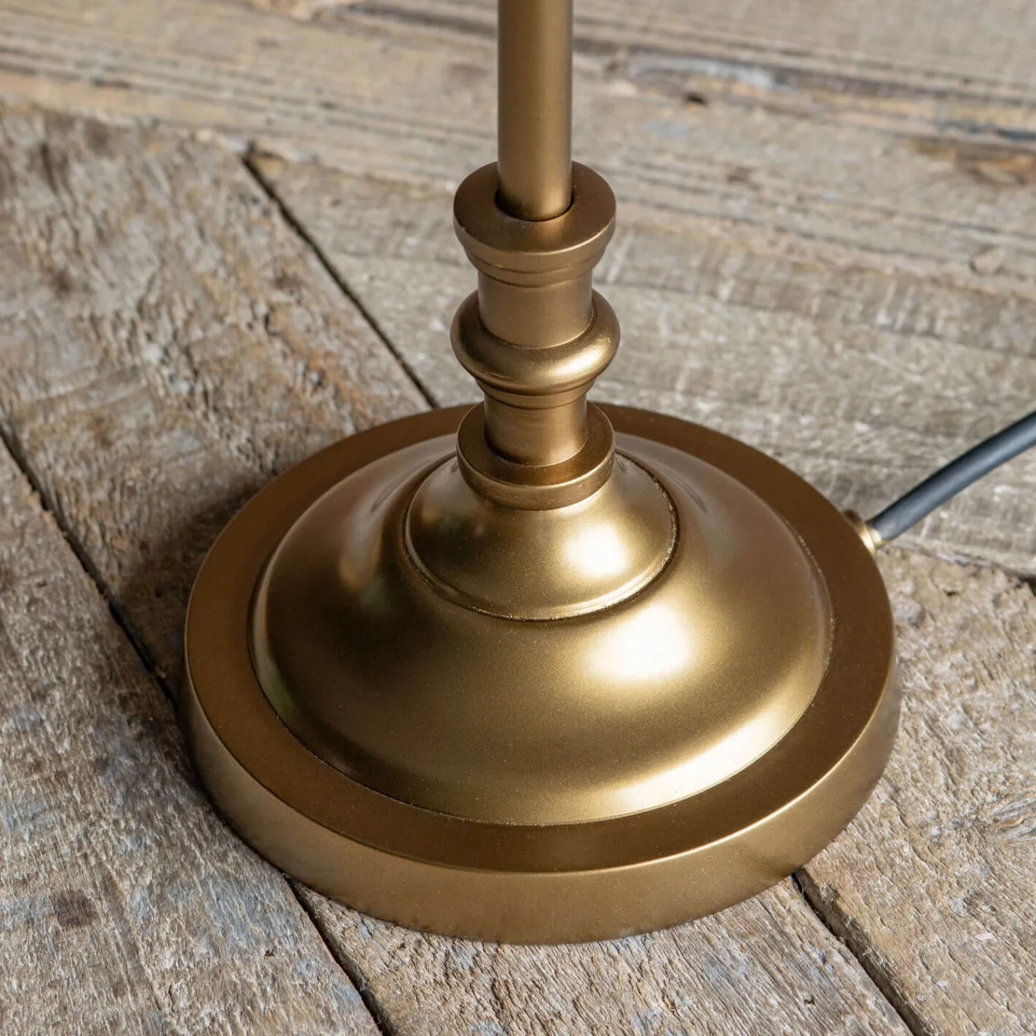 Graham & Green Slim Antique Brass Table Lamp with Shade
