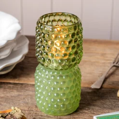 Graham & Green Small Green Stack Tealight Holder