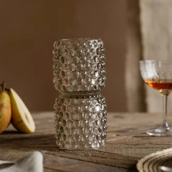 Graham & Green Small Grey Stacked Bubble Tealight Holder