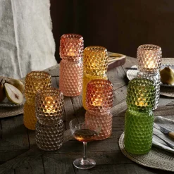 Graham & Green Small Pink Stacked Bubble Tealight Holder