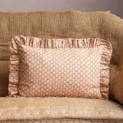 Graham & Green Small Rectangular Floral Block Printed Cushions
