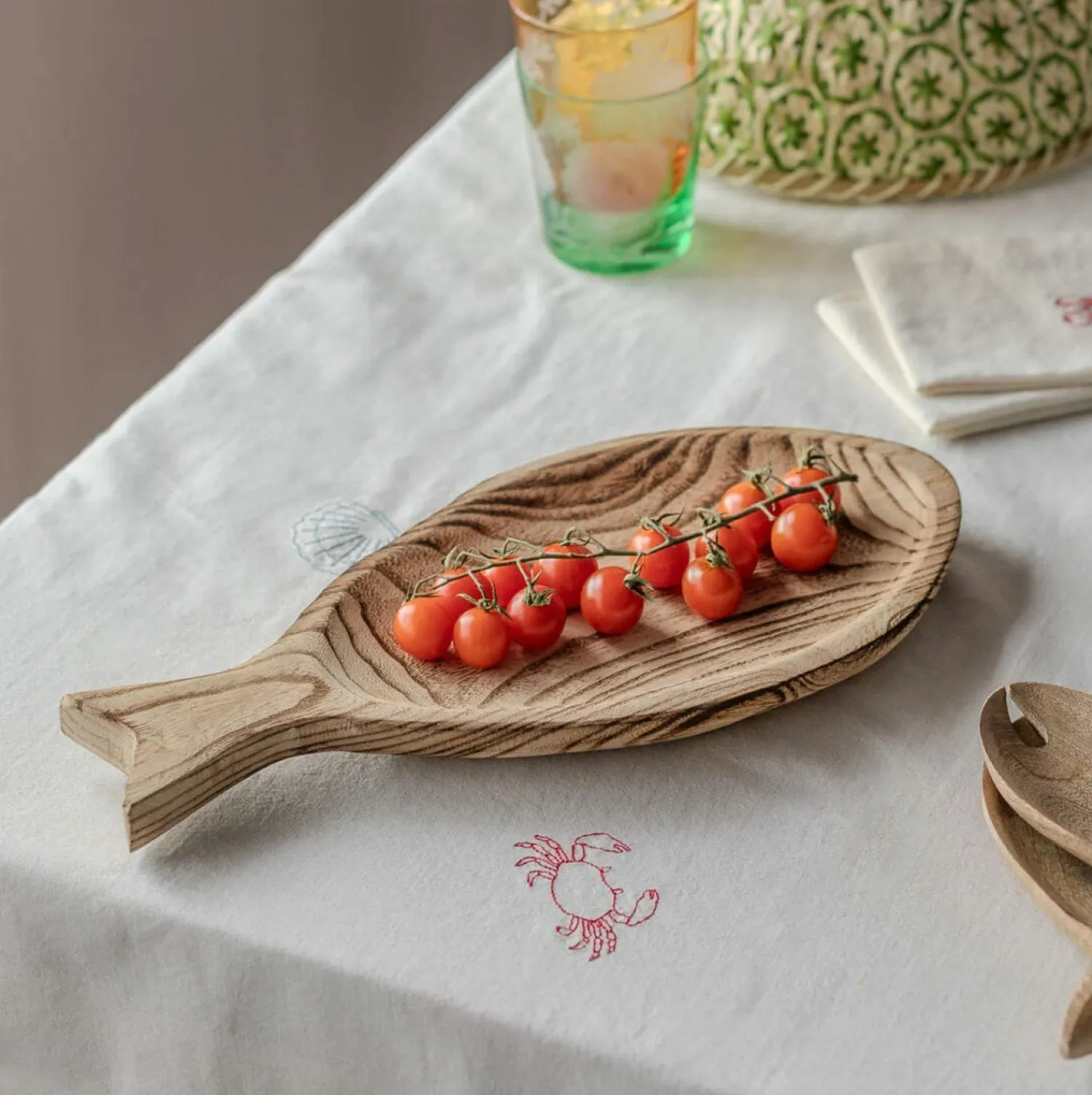 Graham & Green Small Wooden Fish Tray