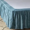 Graham & Green Smoke Blue Velvet Frill Edged Valances