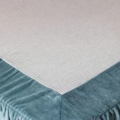 Graham & Green Smoke Blue Velvet Frill Edged Valances