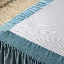Graham & Green Smoke Blue Velvet Frill Edged Valances