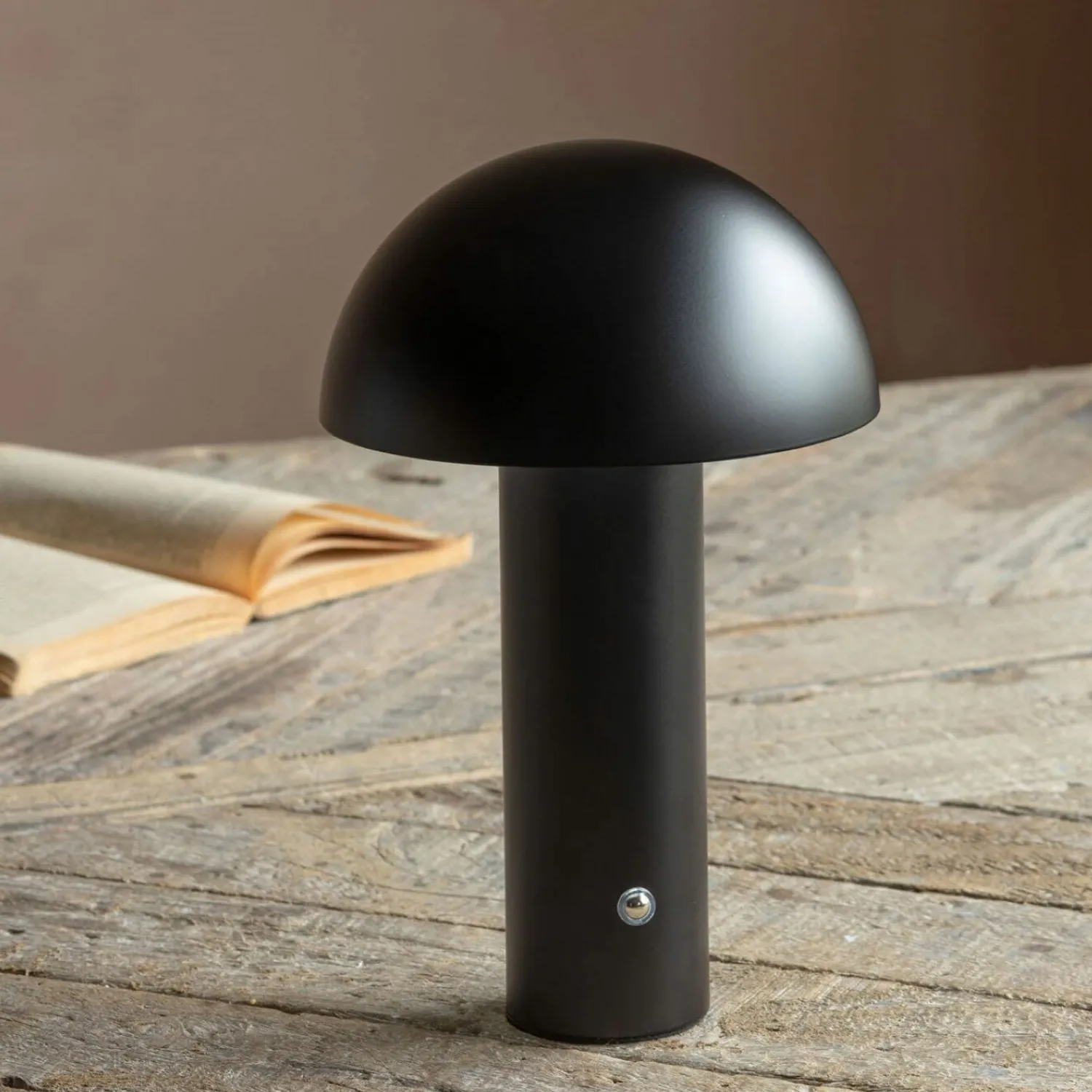 Graham & Green Solana Black Dome USB Chargeable LED Table Lamp
