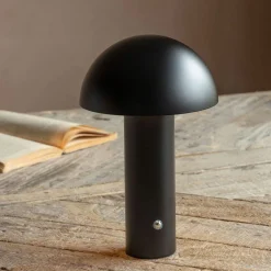 Graham & Green Solana Black Dome USB Chargeable LED Table Lamp