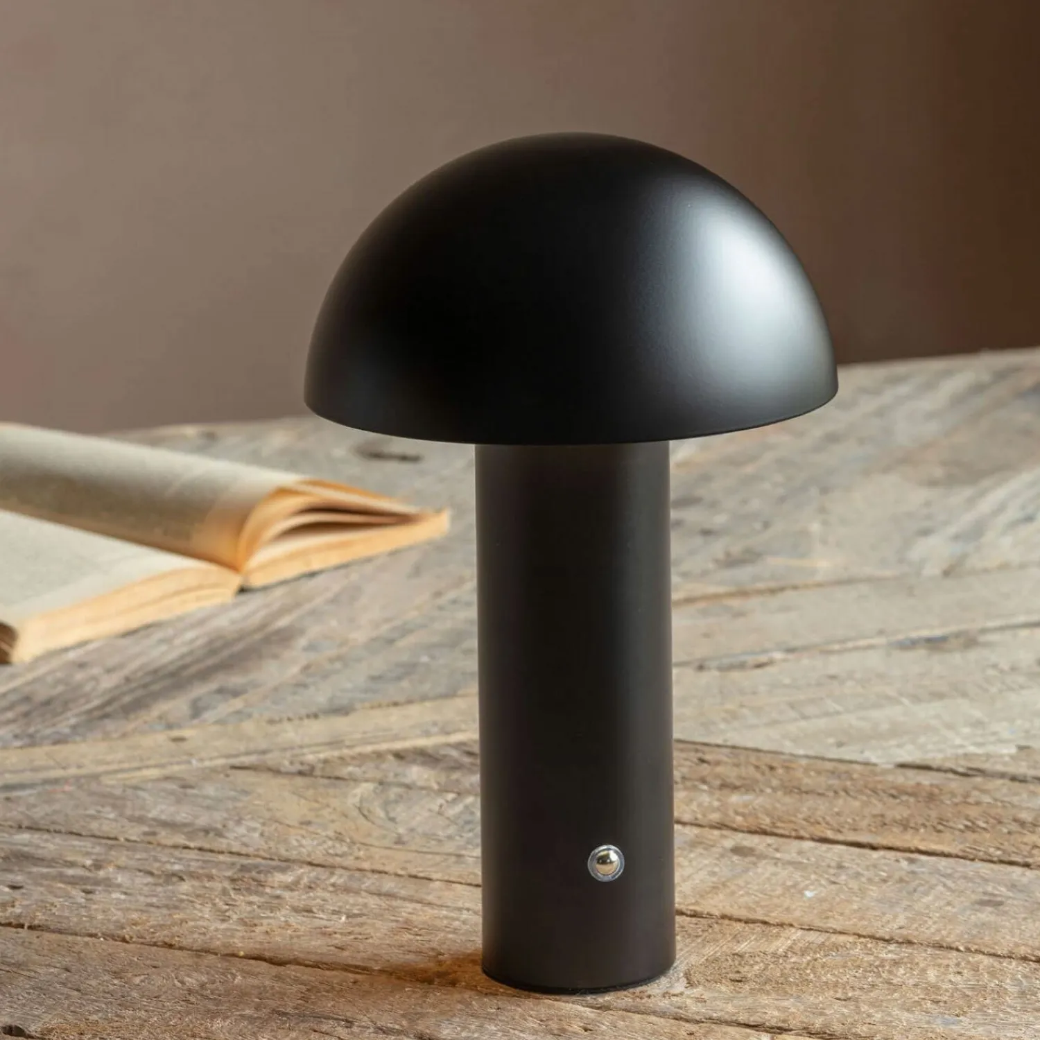 Graham & Green Solana Black Dome USB Chargeable LED Table Lamp